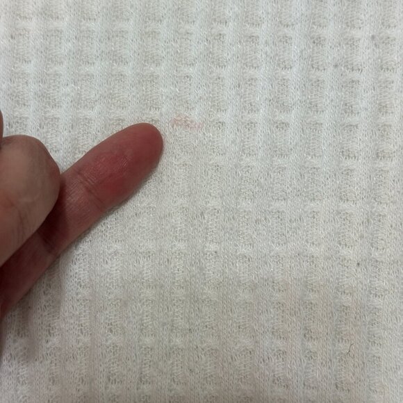 We The Free Waffle Tee Women's Size Large Ivory South Side Tee V-Neck Longline - Picture 6 of 10